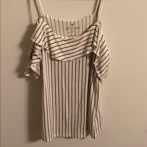 Striped off the shoulder top
